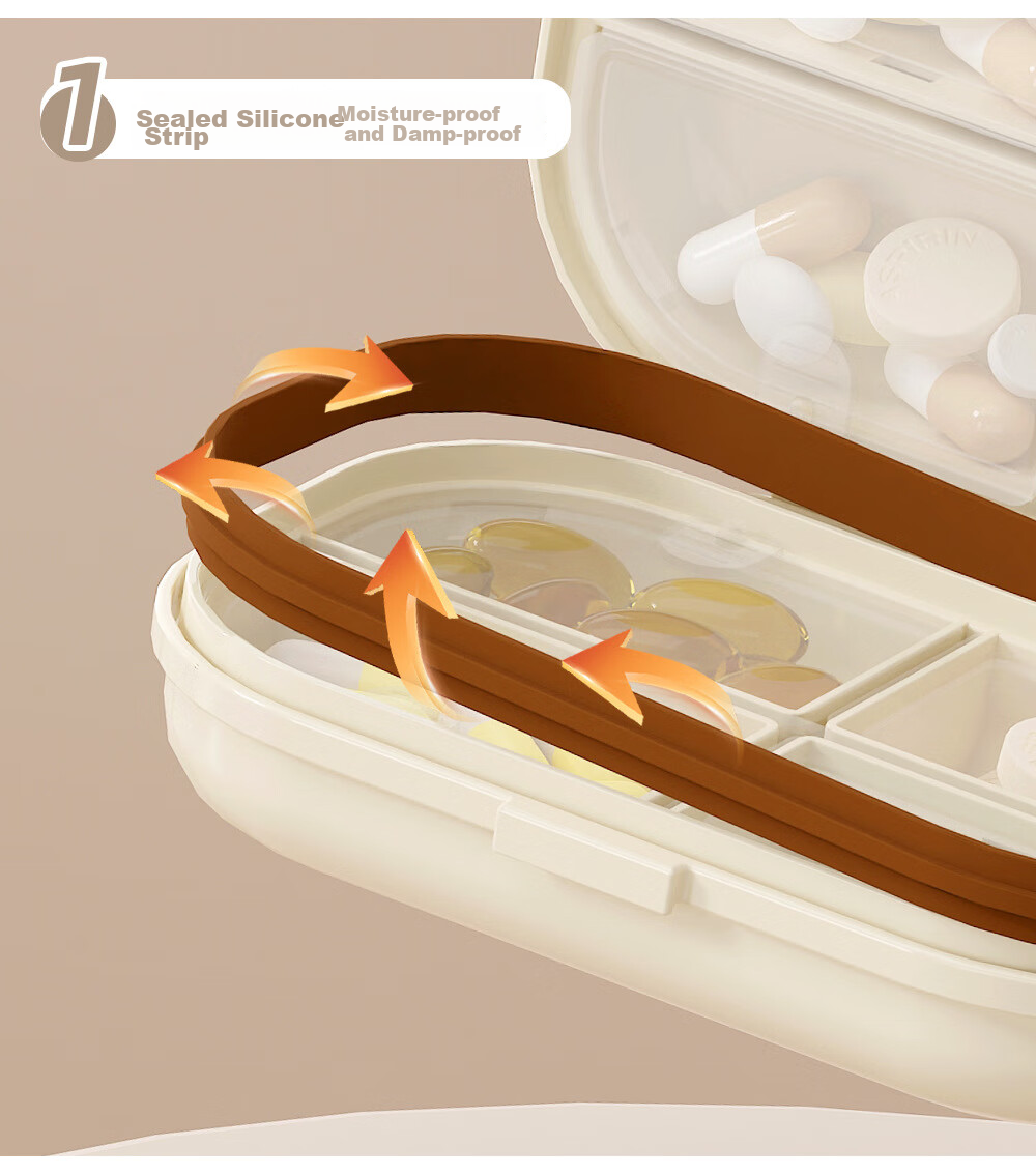 Lehuolvxing Pill Organizer, Portable Medicine Dispenser, Compact Mini Box for Storing Medications, Sealed Container for Pills 11