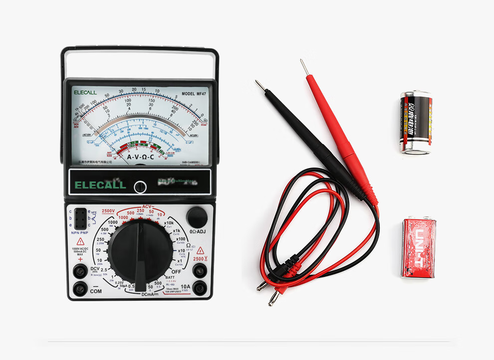 ELECALL Pointer Multimeter Mechanical Meter Internal Magnetic Multi-Circuit Protection Electrician Household High-Precision MF47+ with Case 9