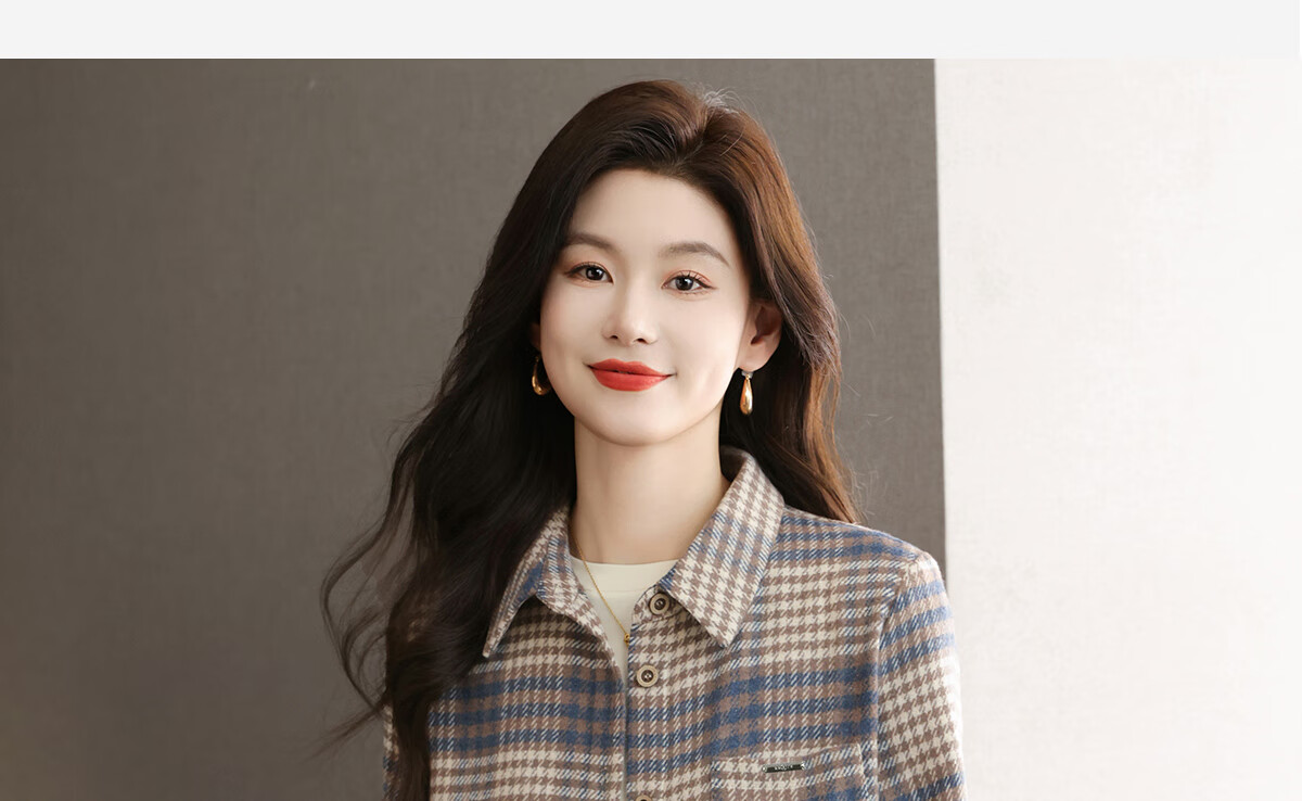 YUZHAOLIN Korean-Style Fashionable Simple Loose Brushed Shirt Versatile Jacket Lapel Plaid Top Women's Blouse Y143C2002 6
