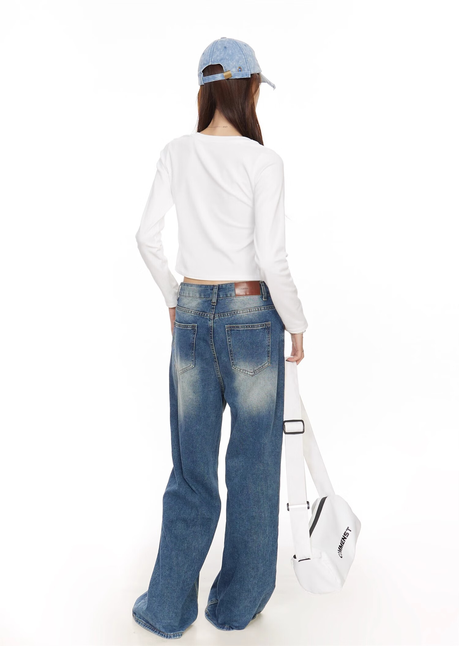 NOME Long-Sleeve T-Shirt for Women, New Early Autumn Style, Hot Girl Inner Wear, Short High-Waist Top, White, XL 13