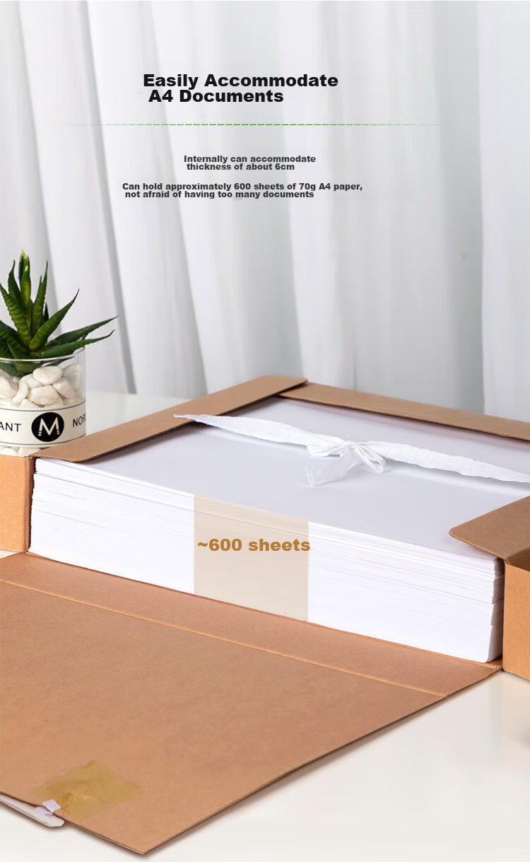 Deli 10 Pieces, 40mm, 340g Acid-Free Kraft Paper File Box, Thickened Plastic Accounting Archive Box, Exam Storage, 5611 6