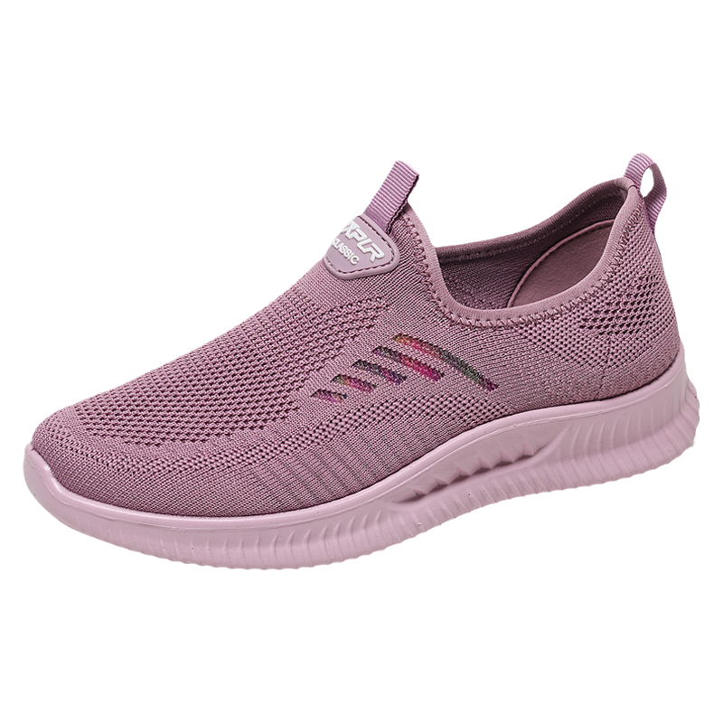 Ankang Spring And Autumn Old Beijing Cloth Shoes Breathable Mom Shoes Slip-On Casual Women's Sneakers AK67807 Pink 36