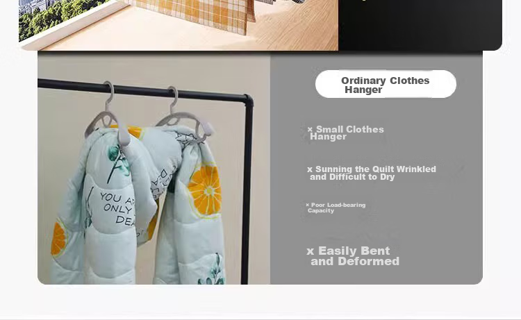 Guangduola Stainless Steel Clothes Hangers for Drying Bedsheets And Quilts, Solid Extended Large Size Windproof Hangers, Pack of 2 4