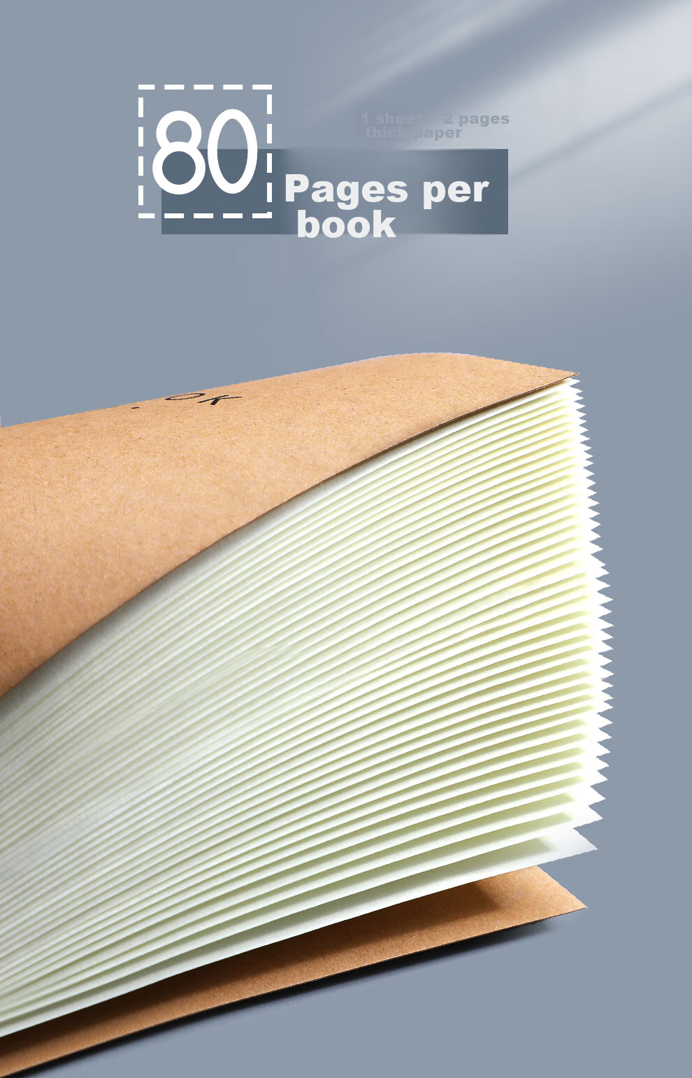 Faramon 6-Pack A5 Kraft Paper Notebooks, Soft Cover with Stitching, Thickened Journal, Office Stationery, Large Size Notebook 6