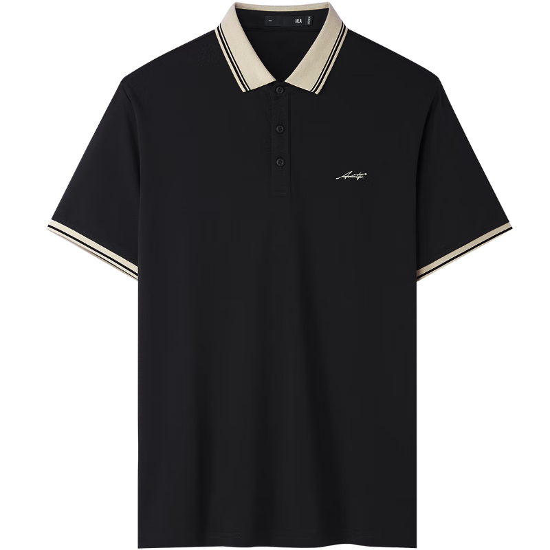 HLA Short-Sleeve Polo Shirt for Men, Lightweight Business Casual Stylish Cool-Feeling Short-Sleeve Shirt for Summer