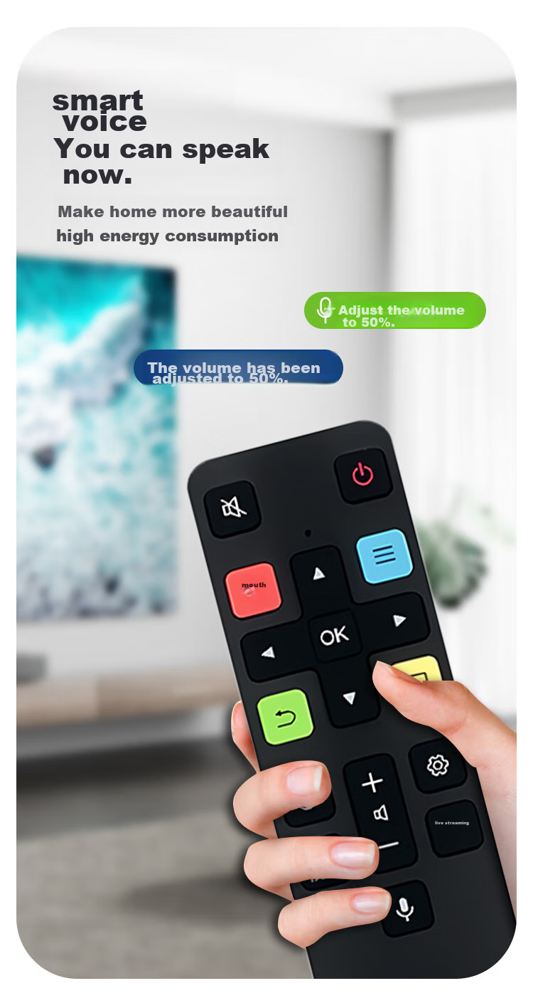 Jinying Voice Remote Control for TCL TV, Compatible with RC801C/D 65A880C 49A950C, Smart Remote Control Panel for TCL LCD TVs 2