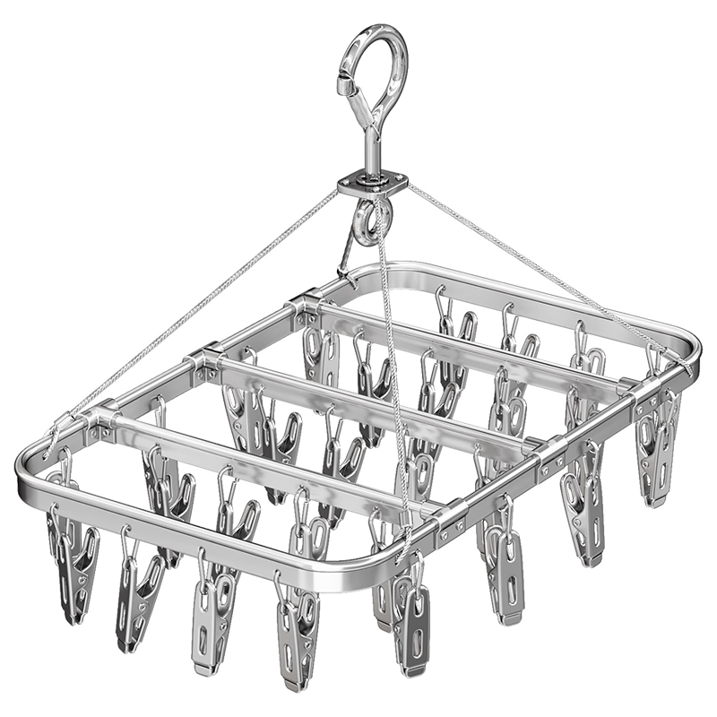 YOUQIN Balcony Sock Drying Rack, Stainless Steel Multifunctional Clothes Clip, Sock Holder, Underwear And Panty Hanger
