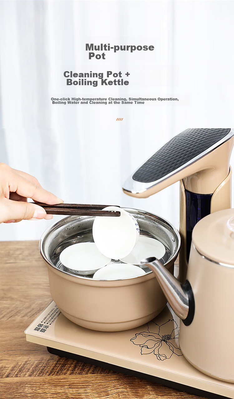 CHIGO Automatic Water-Refilling Electric Kettle, Tea Table All-In Water Boiler, Tea Table Electric Tea Tray Brewing Pot, Tea Maker, Specialized Electric Tea Stove Set JBL-S8250 9