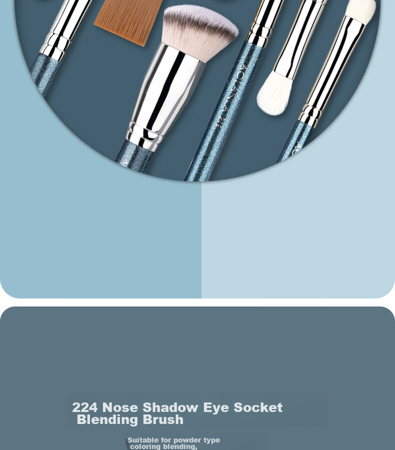 AOLANLA Pearl Blue Medium-Sized Eyeshadow Brush No. 239, Eye Base Blending And Coloring Brush, Animal Wool Single Makeup Brush 2