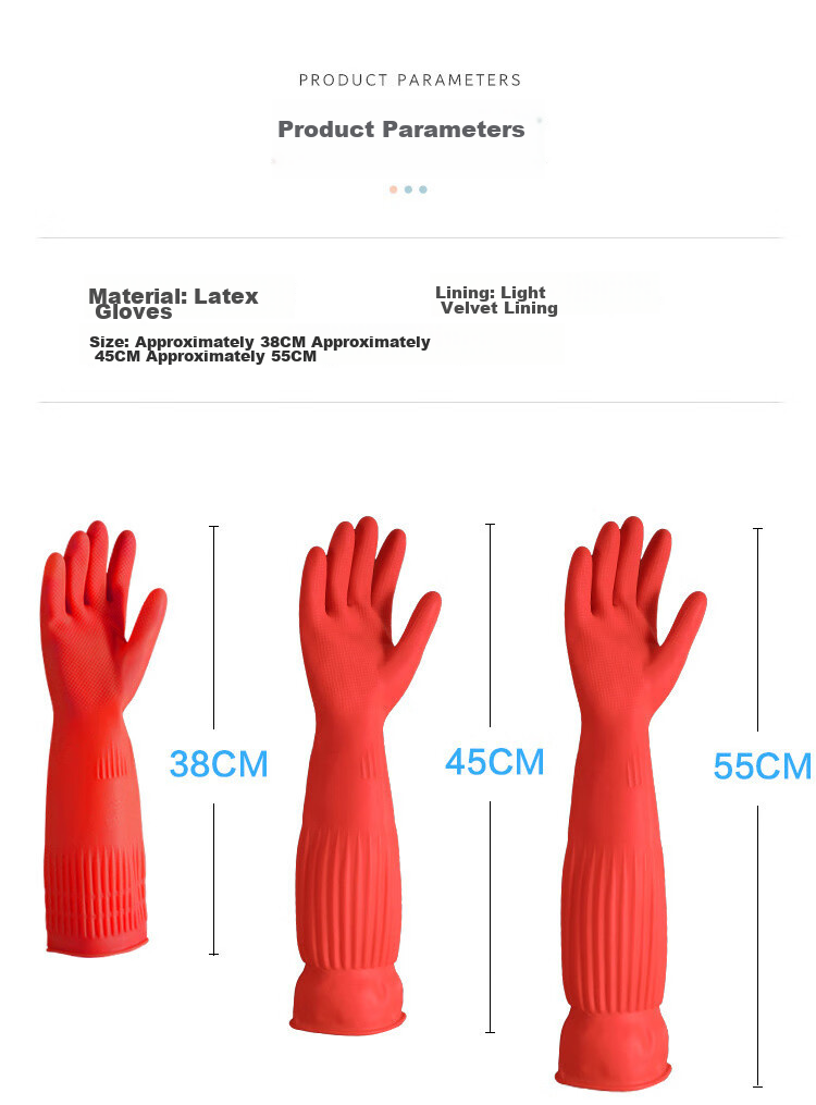Yagao PVC Gloves, 2 Pairs, One Size Fits All, Fleece-Lined, Extended Length, Warm Style, Household Gloves, Rubber Leather Gloves 4