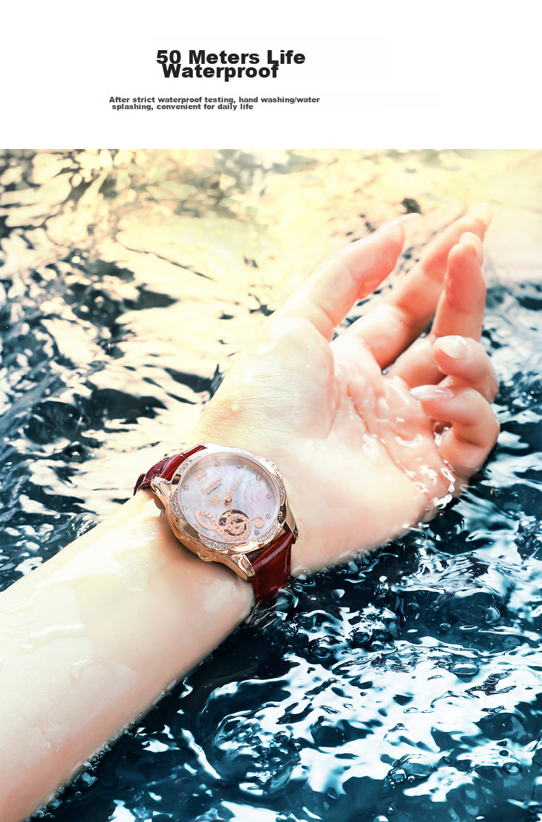 Bestdon Ladies' Watch Brand, Top Ten Famous Watches, Fully Automatic Mechanical Wristwatch, Light Luxury Gift Box, Gift for Women, Gift for Girlfriend 7
