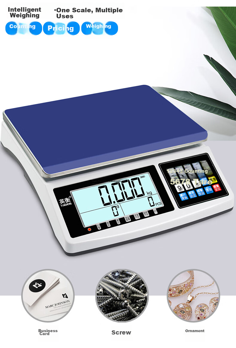 Yingheng High-Precision Electronic Scale, Platform Scale with Precise Counting Function, Weighing Precision Scale, Desktop Scale, Industrial Scale, 15kg Capacity, 0.1g Accuracy 3