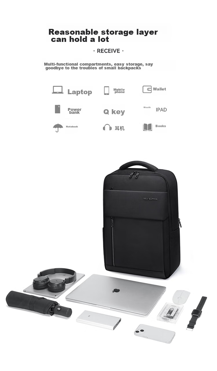 GOLF Laptop Backpack, 15.6-Inch Notebook Bag for Men, Business Travel Bag, Huawei Apple Handheld Computer Bag 8