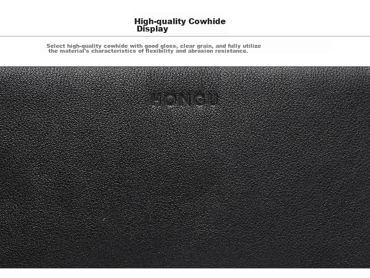 HONGU Handbag, Top-Grain Leather Men's Clutch, Long Wallet for Men, Gift Box Packaging, Birthday Present 14