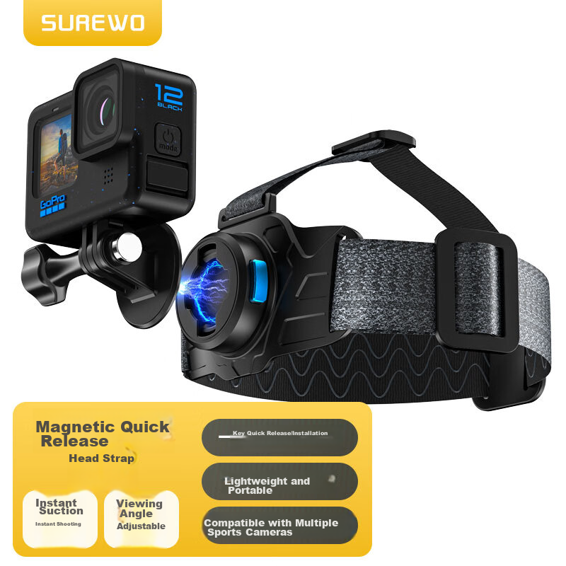 SUREWO Magnetic Mount Compatible with DJI Action 5 Pro/6, First-Person View, Osmo Action Ace Pro 2, Action 4, And Nano Accessories