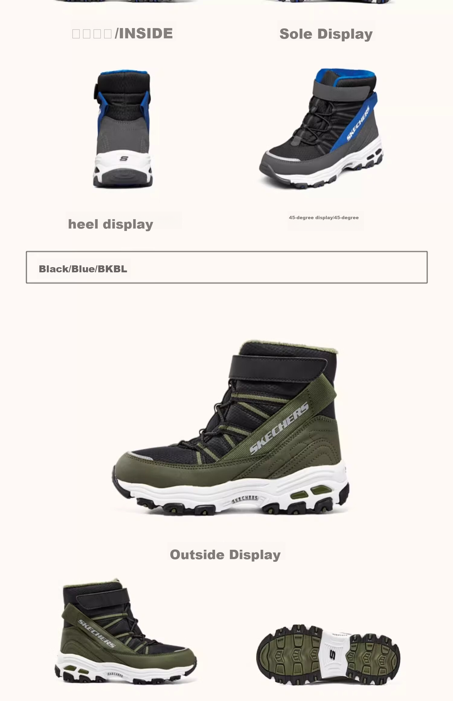 Skechers Children's Fleece-Lined Boots, Warm Cotton Shoes, High-Top Short Boots for Boys And Girls, Fleece-Lined Snow Boots, 660092L 26