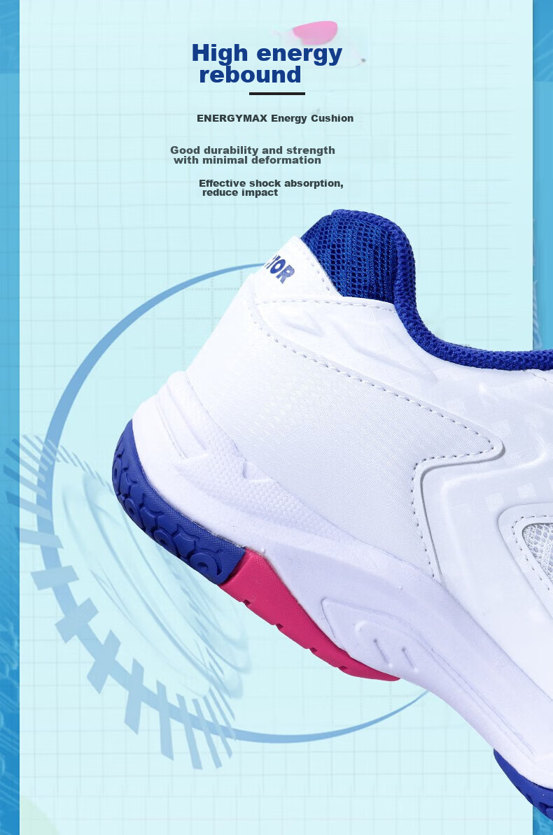 VICTOR Badminton Shoes P9200TD Breathable High-Elasticity Stable Sports Shoes, White And Blue, Size 37 5