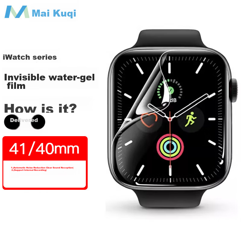 MAIKUQI Apple Watch Series 6 40mm Protective Film, 9D Full Screen Coverage, Scratch-Resistant High-Definition Hydrogel Film, 2-Pack Smartwatch Screen Protector