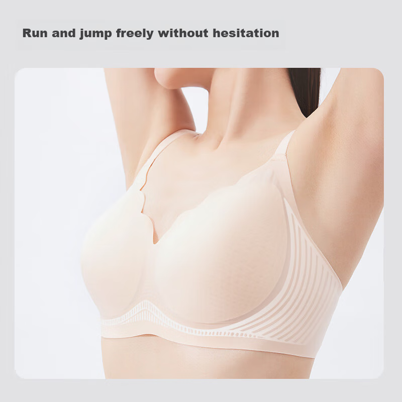 京东京造云感软支撑冰丝背扣果冻条聚拢内衣女文胸天空蓝M