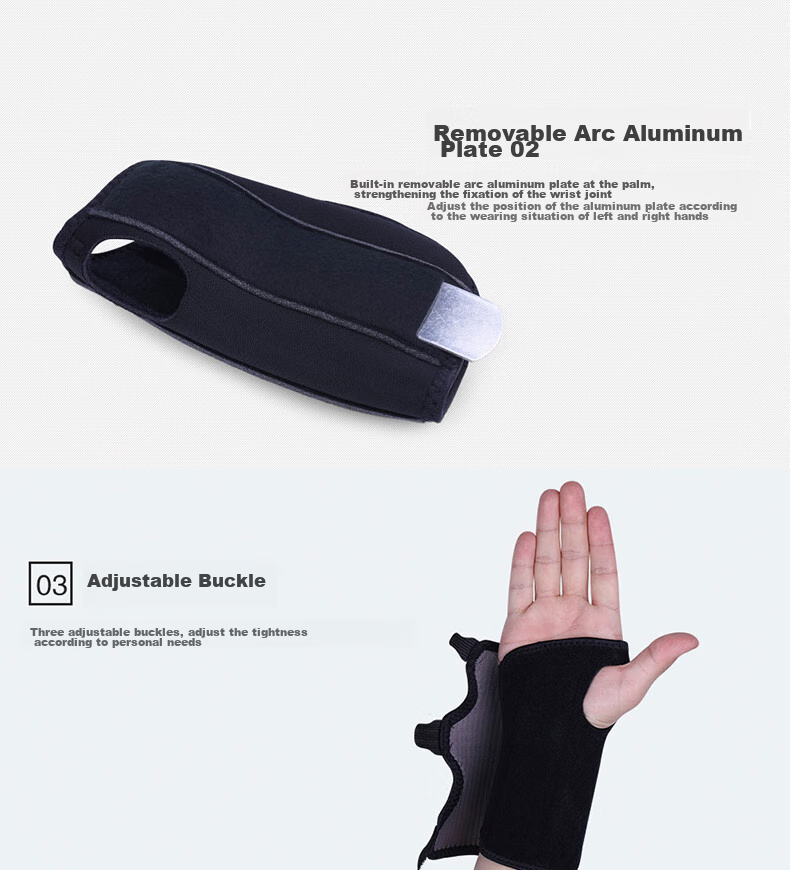 3M Wrist And Finger Splint, Breathable Thumb Sleeve, Sprain Fracture Tendonitis Fixation Brace, Sports Rehabilitation Wrist Support 4