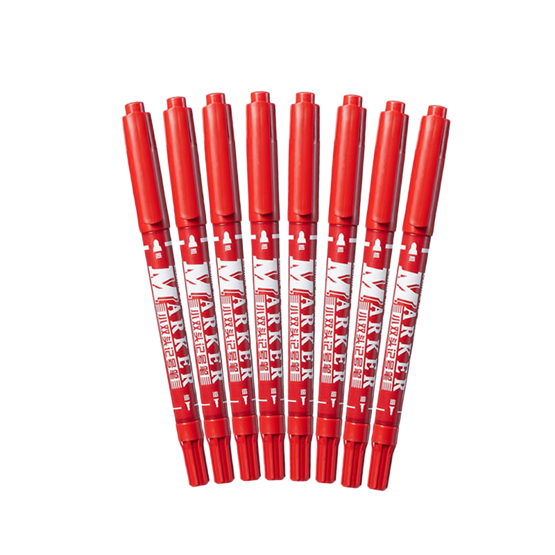COMIX Dual-Tip Marker/Outlining Pen Drawing/Large Logistics Oil-Based Pen/Line Width 0.5-1.5mm/Red 12 Pieces/Box MK833