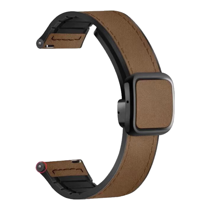 KOVOL Watch Band Compatible with Huawei Watch 5/4/4pro/3/pro/GT6/5/GT4/pro/GT3 Honor Watch, 46mm Genuine Magnetic Leather Strap for Me