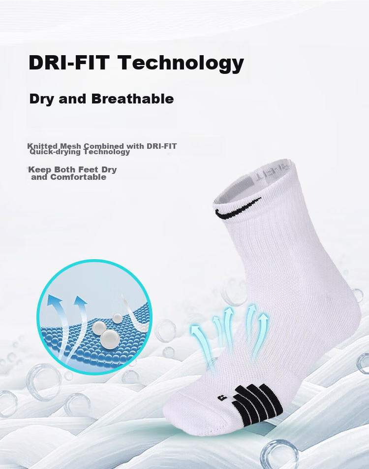 NIKE Elite Mid-Calf Basketball Socks, White Socks (1 Pair), SX7625-100 4