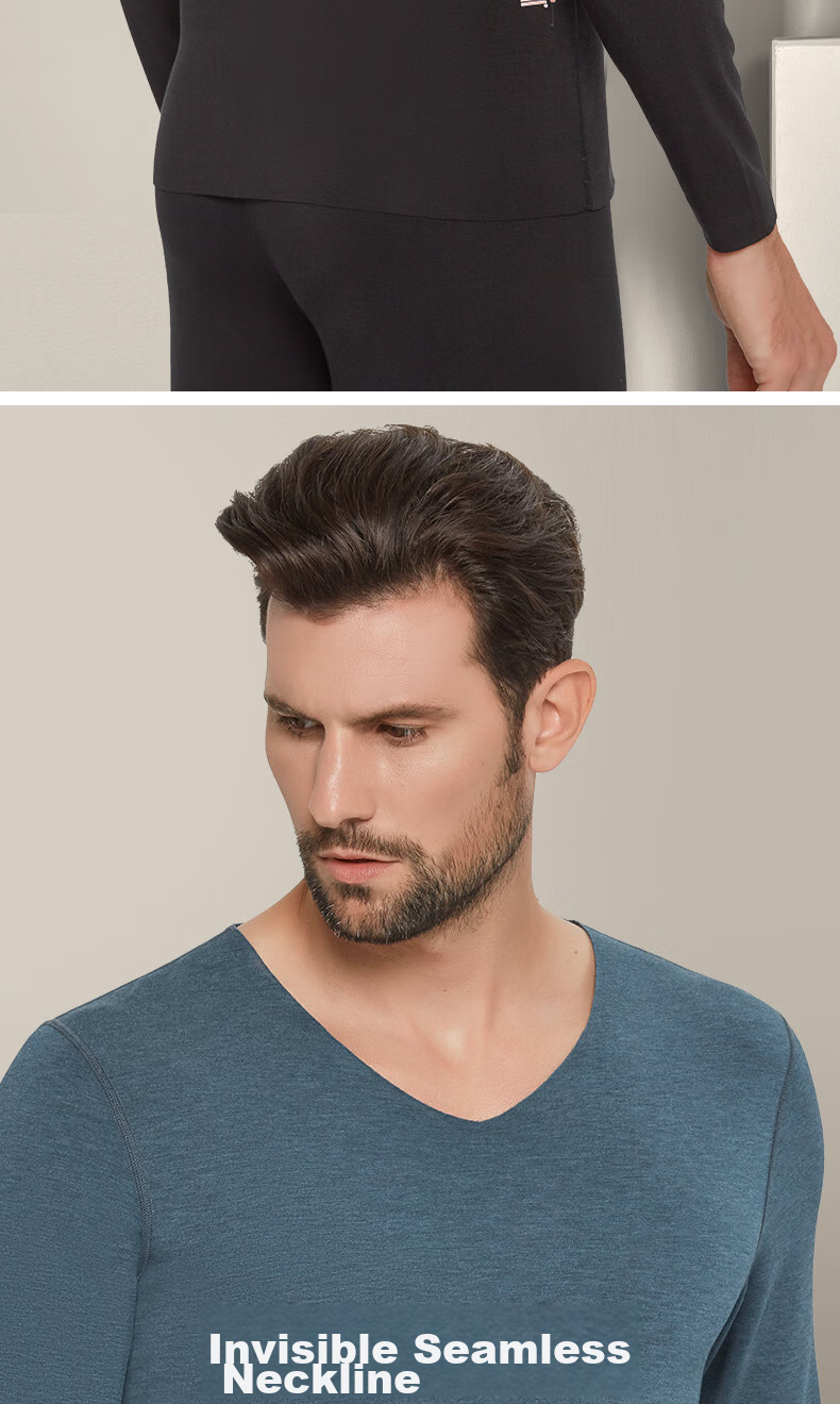 SEPTWOLVES Thermal Underwear for Men, Autumn And Winter Heat Generation, 8.3°C Temperature Increase, High-End 7A Antibacterial Autumn Top And Bottom, Gift Box Set 16