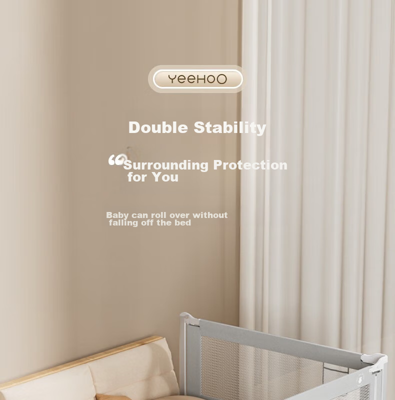 YEEHOO Bed Guard Rail, Baby Fall Prevention Protective Barrier, Infant Crib Rail, Children's Guardrail, Bedside Safety Rail, 2.0 Meter Bed - Single Piece 1