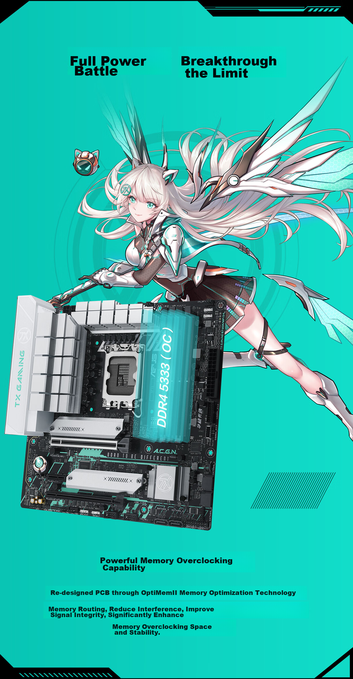 ASUS TX GAMING B760M WIFI D4 Motherboard, Supports CPU 14700K/14600KF/12600KF (Intel B760/LGA 1700) 8