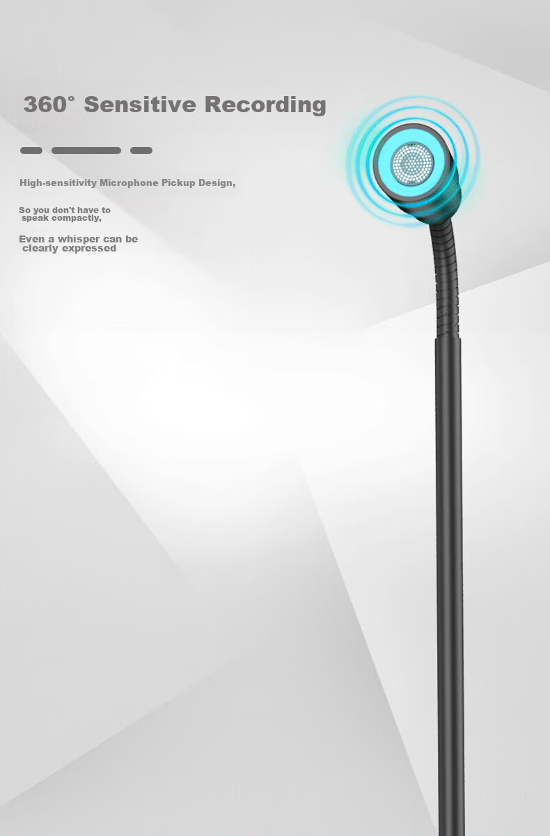 Soaiy MK17 Computer Desktop Microphone, Gaming E-Sports Voice Live Streaming Noise Reduction Condenser Microphone, External Video Conference Online Class Recording USB Plug-I 8