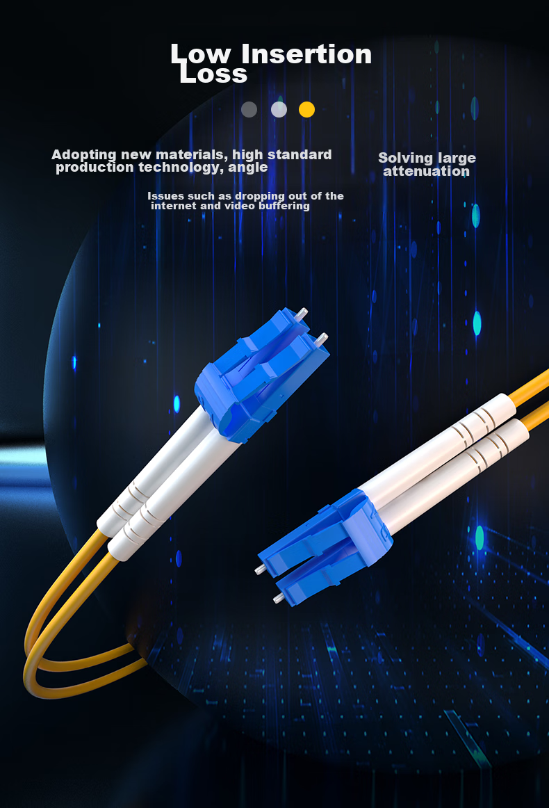 Nokoxin Telecom-Grade Fiber Optic Patch Cable, Single-Mode Dual-Core Fiber Optic Cable, Optical Module, Data Center Connection Pigtail, Supports Customized Length, UPC Connector, 10 Meters LC-LC 3