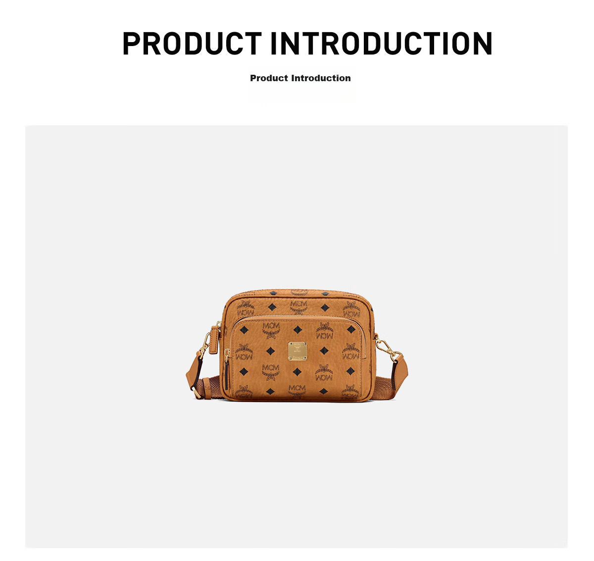 MCM AREN Small Camera Bag, Shoulder Bag, Crossbody Bag, Couple Style, Cognac Color 1