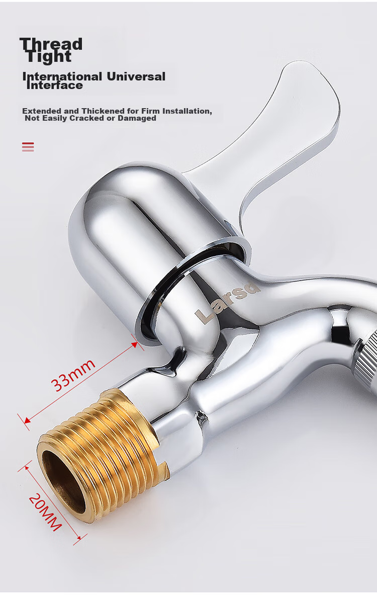 Larsd Washing Machine Faucet, with Automatic Water Stop, Quick-Open Single Cold Water Tap LD10767 15