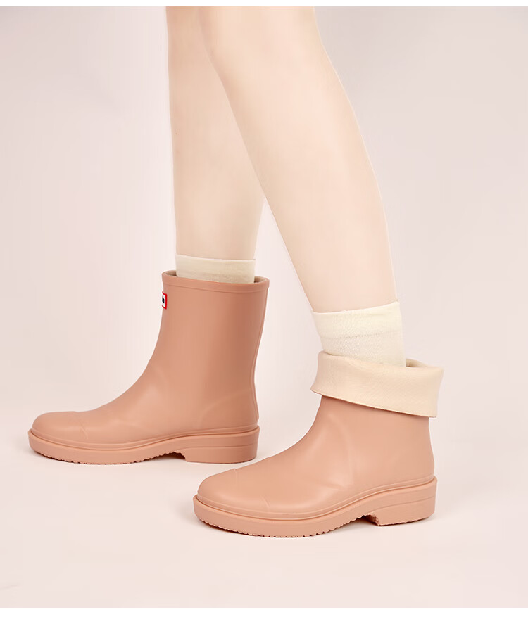 Huili Women's Fashion Rain Boots, Outdoor Waterproof Shoes, Non-Slip Short Boots, Wear-Resistant Rubber Shoes, Water Boots 6023 Khaki Size 40 7