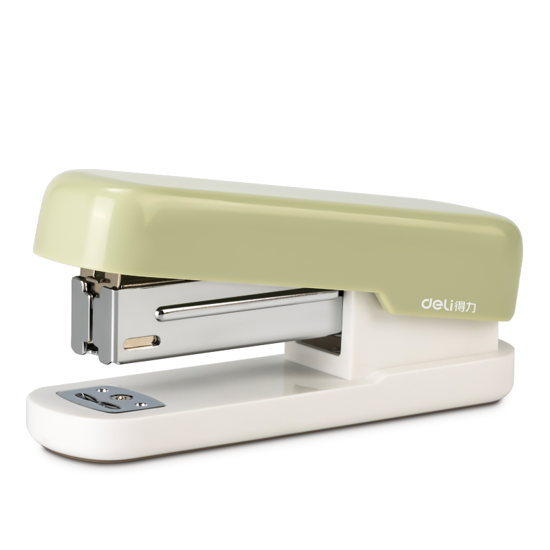Deli 12# Student Office Stapler, Macaron Color, Compatible with 24/6 Or 26/6 Staples, Light Green, TA301-A