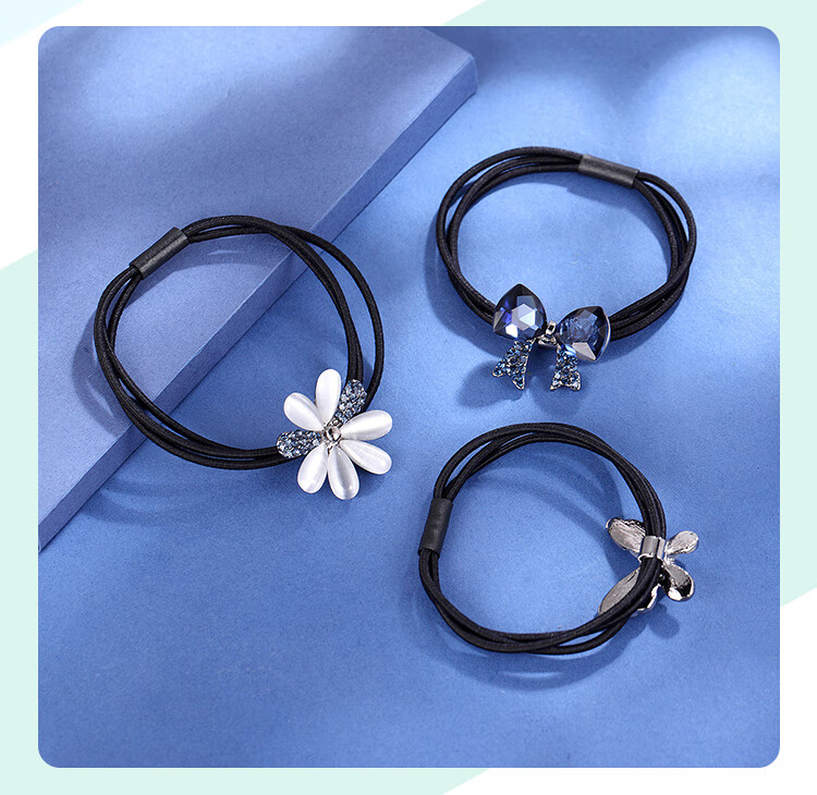 CHIMERA 3-Piece Luxury Hair Ties, High Ponytail Hair Bands, Back of Head Bun Ties, Hair Accessories for Women, Mid-Autumn Festival Gift 7