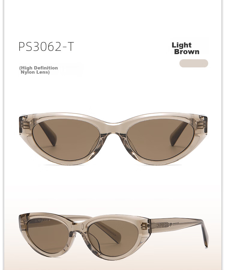 Prsr [Qianjin Frame] Celebrity-Style Sunglasses, High-End Retro Cat-Eye Sun Protection Glasses PS3062-B 15