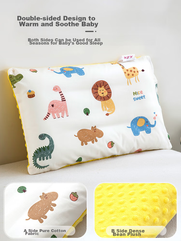 9I9 Children's Pillowcase, Pure Cotton, Kindergarten Plush Toy, Double-Sided Pillow Cover for Babies, All Seasons Use, A94 Animal Pattern, 50*30cm 5