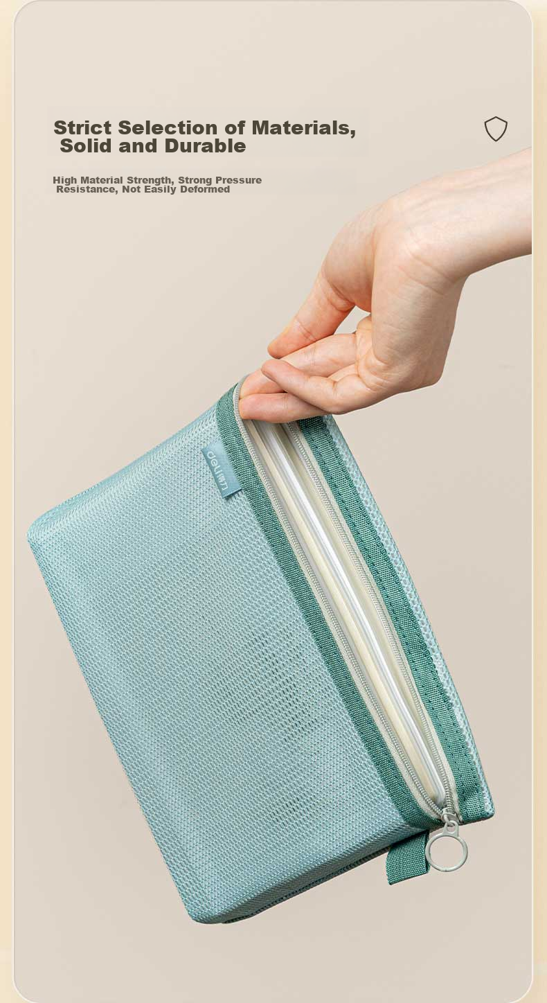 Deli A5 Zipper Document Bag, Subject-Specific Duolong Subject Bag, Handled Student Classification Storage, Homework Materials Exam Paper Stationery Bag, Single Mixed Color 7