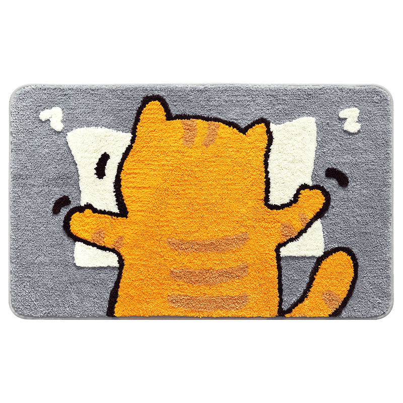 Dajiang Bathroom Mat, Toilet Entrance Non-Slip Absorbent Mat, Cartoon Fun Flocked Bathroom Floor Mat, 45x65cm