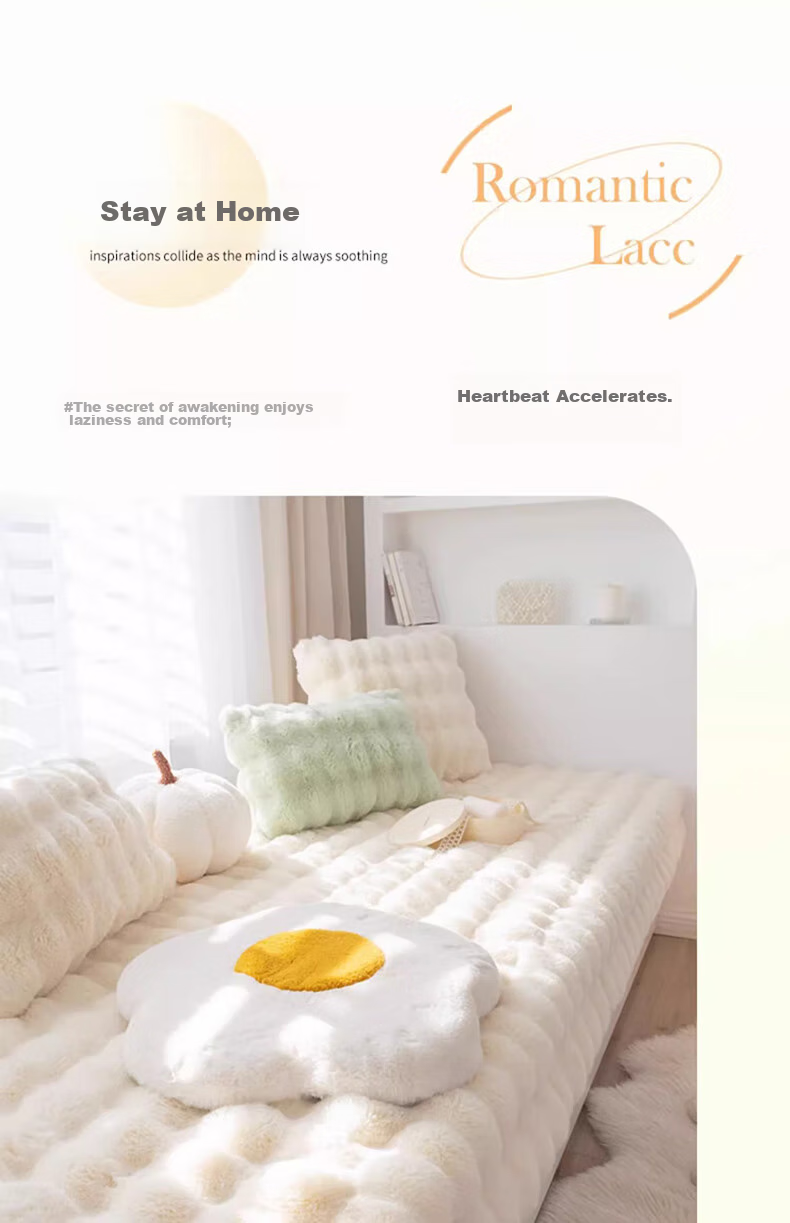 AVIVI Plush Non-Slip Sofa Cushion Cover Slipcover Four Seasons Universal Armrest Backrest Towel 90*90 Bubble Pattern 2