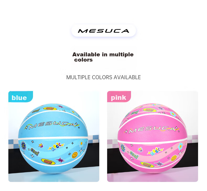 Mesuca Children's Basketball, Size 5, Youth Toy, Kindergarten Bouncy Ball, for Ages 3-6, Small Rubber Ball - Boys' Blue 15