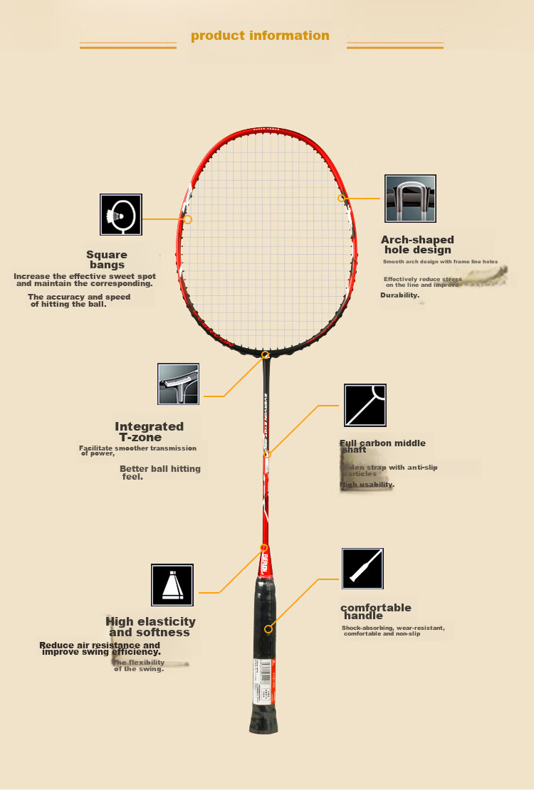 ENPEX 8U Small Black Racket JS-3 Ultra-Light Full Carbon Badminton Racket Single Racket with Free 300-6 Shuttlecocks And Grip Tape 3