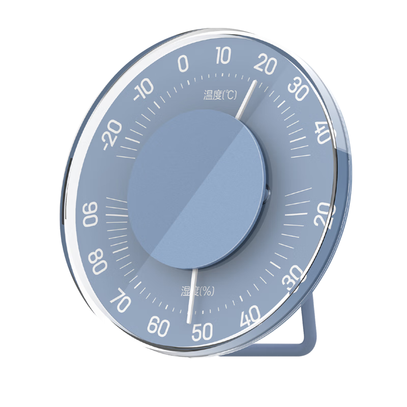 Deli Indoor Temperature And Humidity Meter Baby Elderly Children Gift Birthday Present, Wall-Mounted And Table-Use Dual-Function Home Use Battery-Free Large Dial Office Supplies Blue LE552