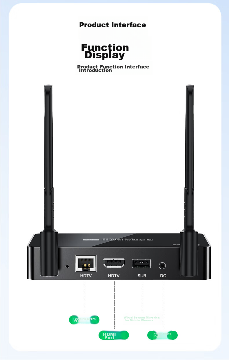 BIAZE HDMI Wireless Screen Mirroring Device, USB/Type-C Transmitter, Conference Screen Sharing Tool, Compatible with Smartphones, Laptops, for Connecting to TVs, Monitors, Projectors, Point-To Distance of 50 Meters 23