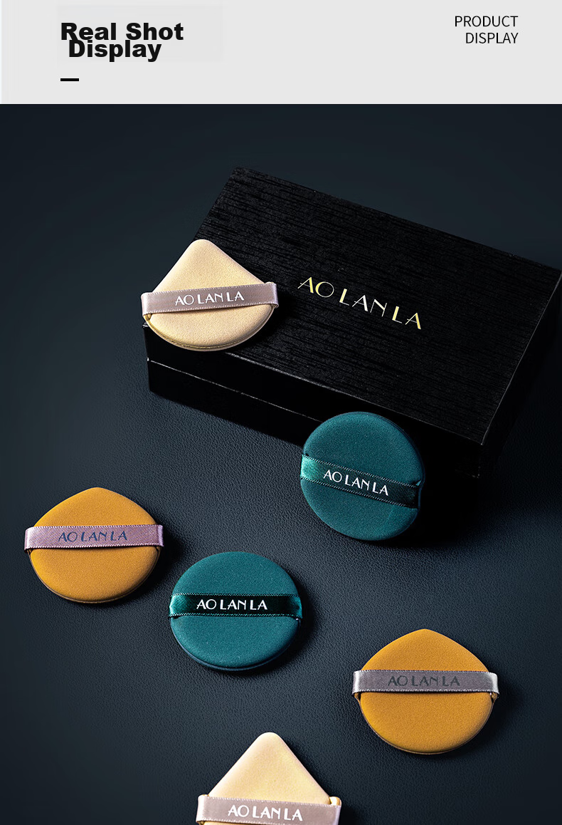 AOLANLA Beauty Sponge Set of 3, Dual-Use for Dry And Wet, Sponge Makeup Pads, Air Cushion Powder Puff, Individually Packaged with Sponge Holder 12