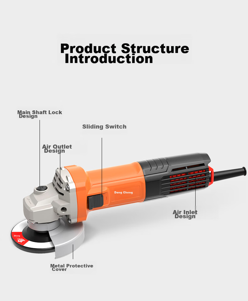Dongcheng 1100W Angle Grinder 1100-100B Cutting Machine, Hand Grinder, Polisher, Multi-Functional Electric Tool 13