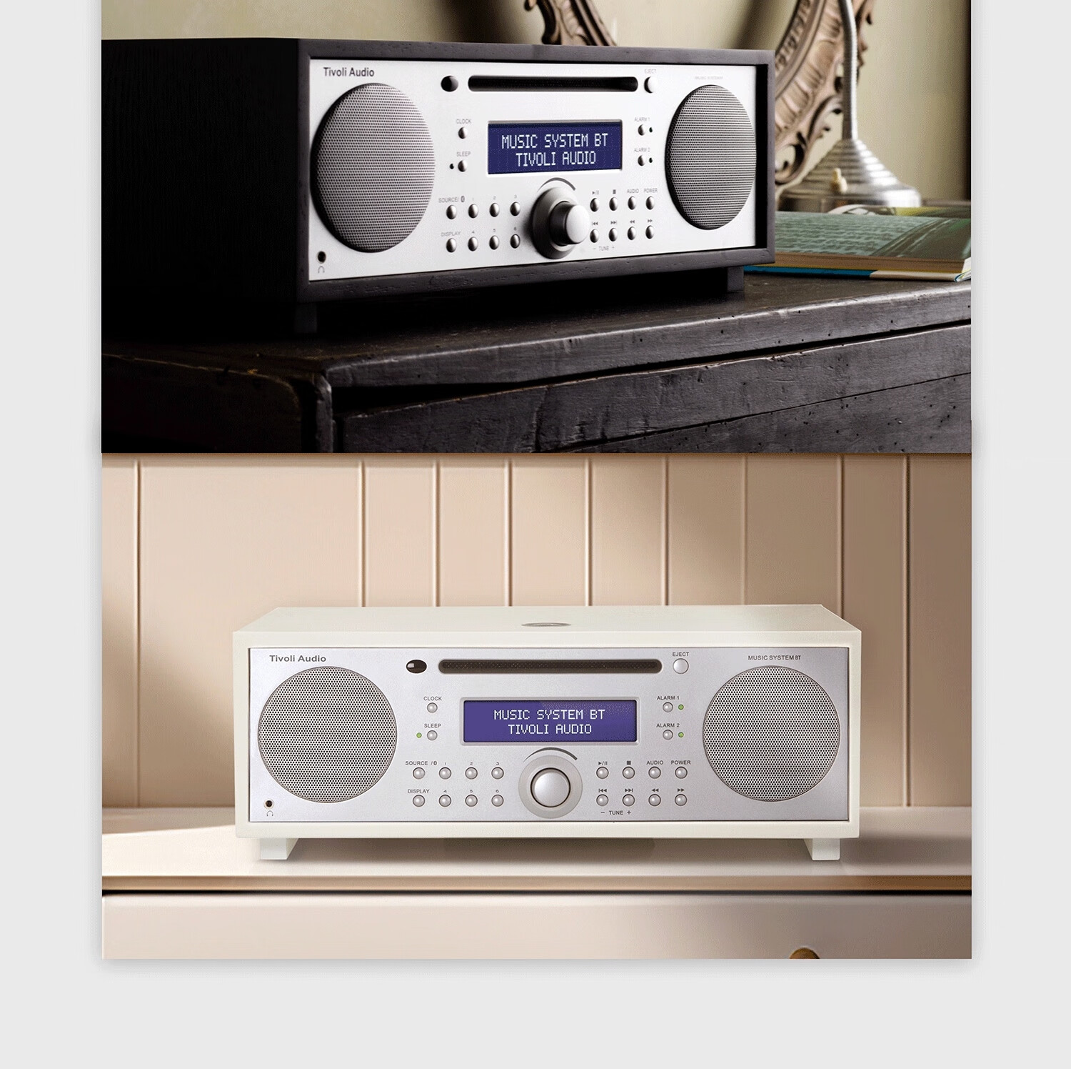 Tivoli Audio MSYBT Wooden Vintage Home Speaker CD Player Bluetooth Speaker HIFI Sound System Home Theater Speaker Walnut/multi Color 22