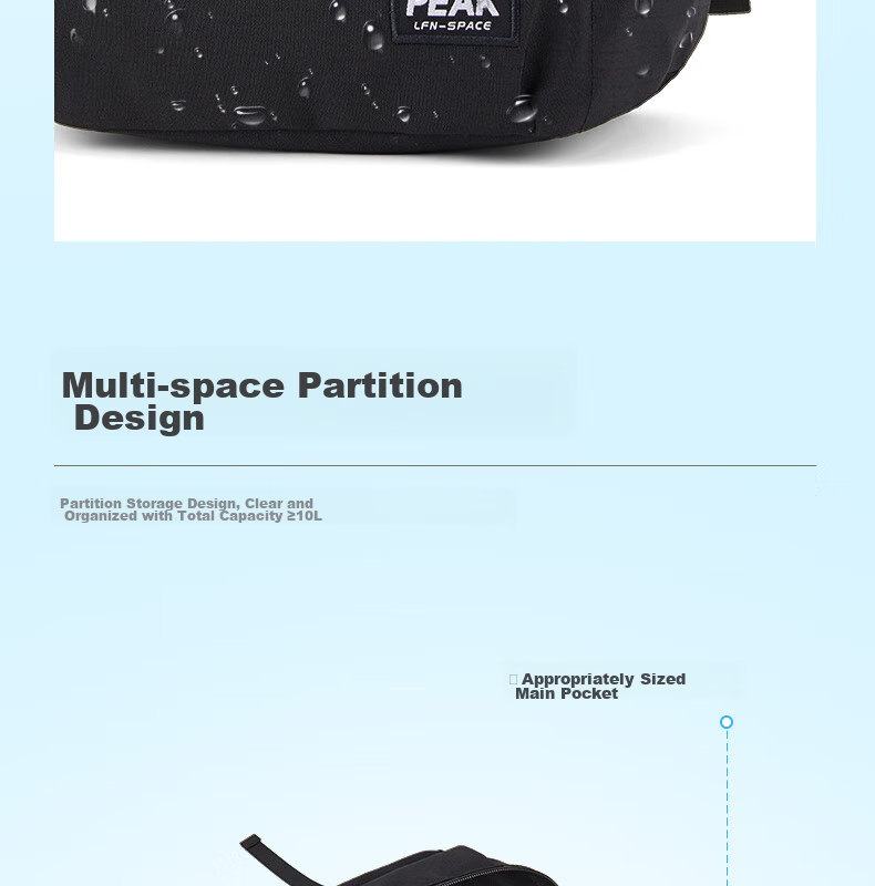 PEAK Sports Backpack for Men, Commuter Lightweight Small Bag, Water-Resistant Outdoor Travel Portable Small Backpack DB143120 7